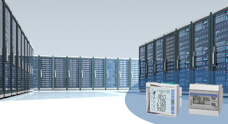 Centro de datos con sistemas eléctricos monitoreados por analizadores Carlo Gavazzi